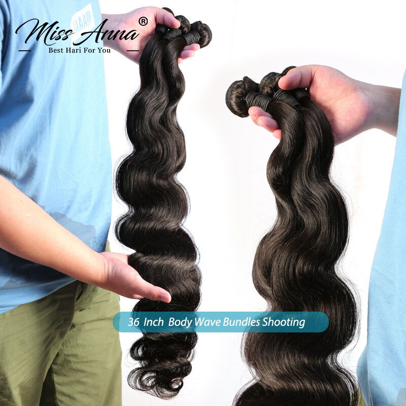 Missanna-自然なブラジルの髪で作られた波状のストランド,レミーの人間の髪の毛,13x4,30 32 34 36 38 40インチ