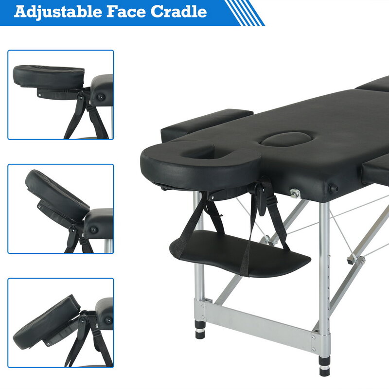 Table de Massage pour jambes en hêtre, pliable et Portable, trois couleurs 84 ", hauteur réglable 60CM, 2 Sections