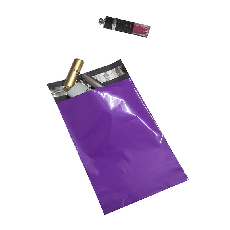 Embalagem posta auto-adesiva roxa, 100 pçs, 6x 9 polegadas, 15x23cm, envelopes para envio postal com vedação automática