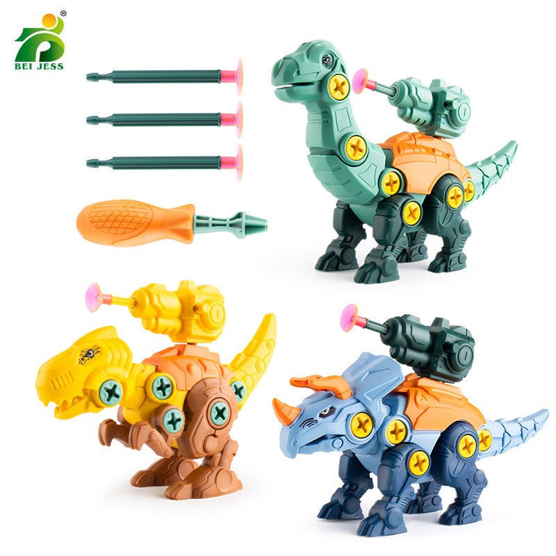Set Mainan Anak Laki-laki Konstruksi Dinosaurus Anak-anak Model Perancang Pendidikan Obeng Pembongkaran Mainan Puzzle Perakitan untuk Anak-anak