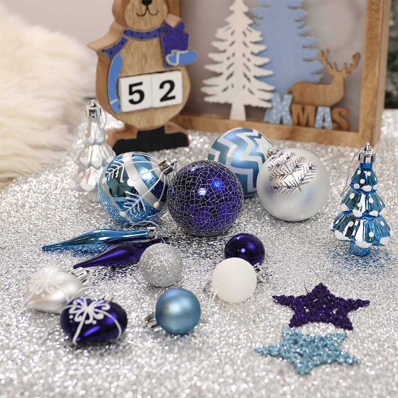 74pcs ornamenti natalizi Set albero di natale palle sospese bagattelle pendenti decorazioni natalizie per la casa regalo di capodanno