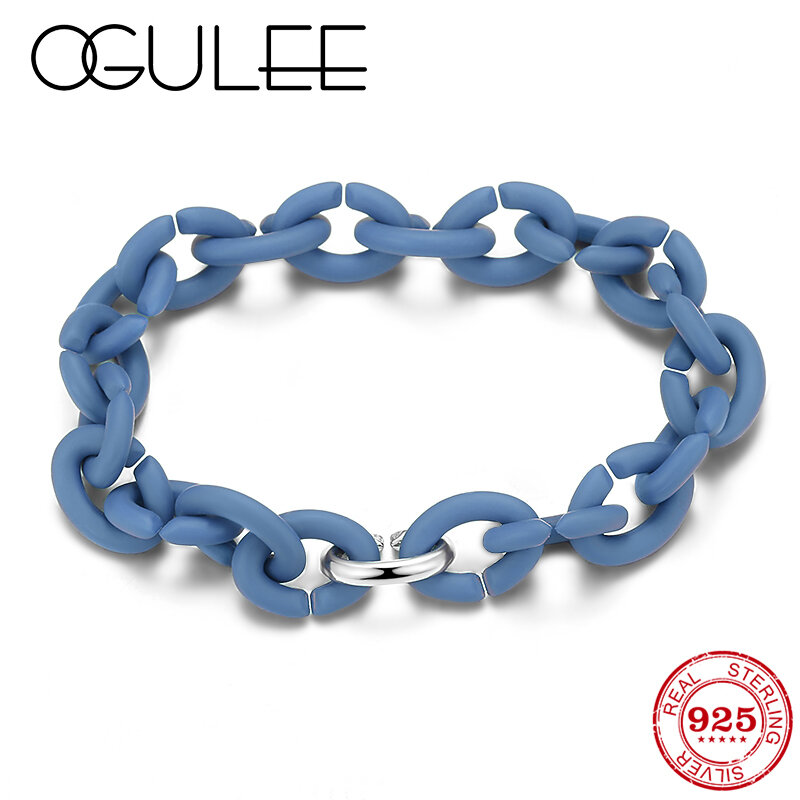 21cm Harte Gummi X Armband für Männer Frauen Ozean Blau Hand Kette Herren Armbänder Großhandel Schmuck