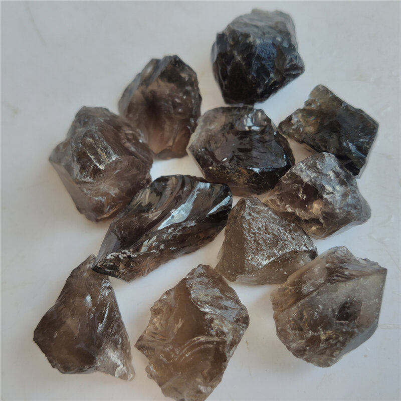 Kristal Kuarsa Berasap Alami Berkualitas Reiki Penyembuhan Alami Berasap Kristal Kuarsa Terguling Batu Kerikil Penyembuhan