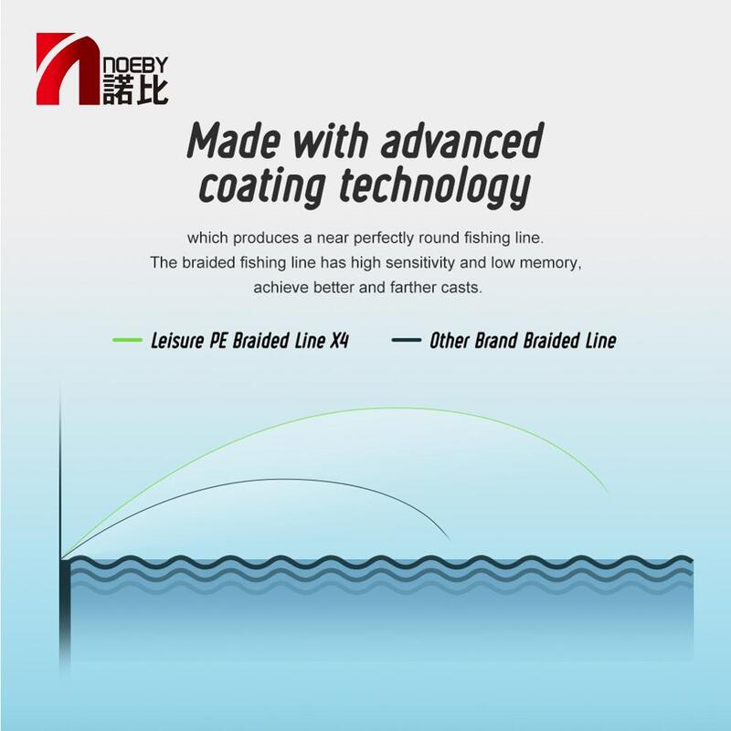 Noeby X4 senar pancing kepang, aksesoris senar pancing multifilamen PE 100m 300m 7-80lb untuk Pike Bass