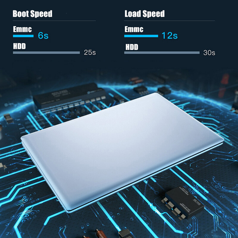 KUU 14.1 Inch For Intel N3350 Quad-core Laptop 6GB DDR3 RAM 64GB eMMC light thin Notebook office study notebook