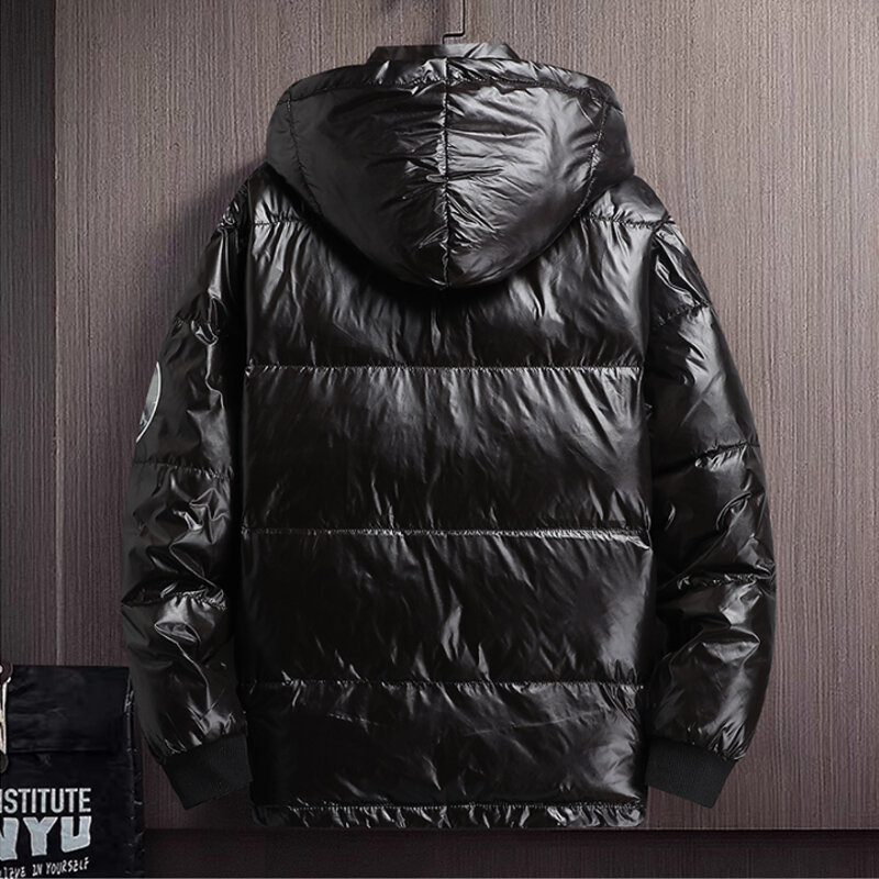 Casaco masculino 2021 inverno edição coreana tendência engrossado com capuz para baixo jaqueta usar de alta qualidade casual jaqueta à prova ddrop água navio da gota