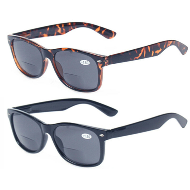 Henotin Reading Glasses Spring Hinge Gray Lenses Fashion Men Women Outdoor Fishing Bifocal Reading Sunglasses