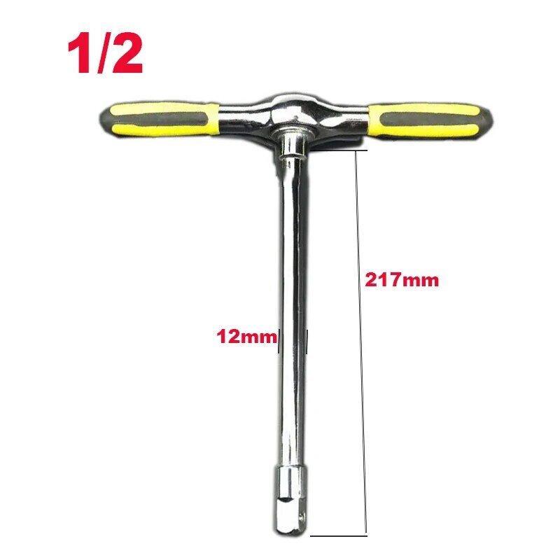 1/2inch Labor Saving Ratchet Wrench Accessories Detachable Repair Tool T Shape Practical Home Extension Durable Two Way Portable