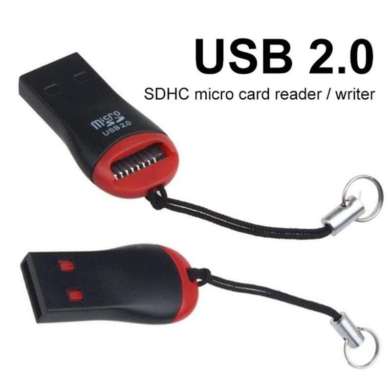 عالية السرعة صغيرة محمولة USB 2.0 مايكرو آمنة الرقمية SDHC TF ذاكرة محوّل قارئ البطاقات محرك ملحقات للكمبيوتر المحمول