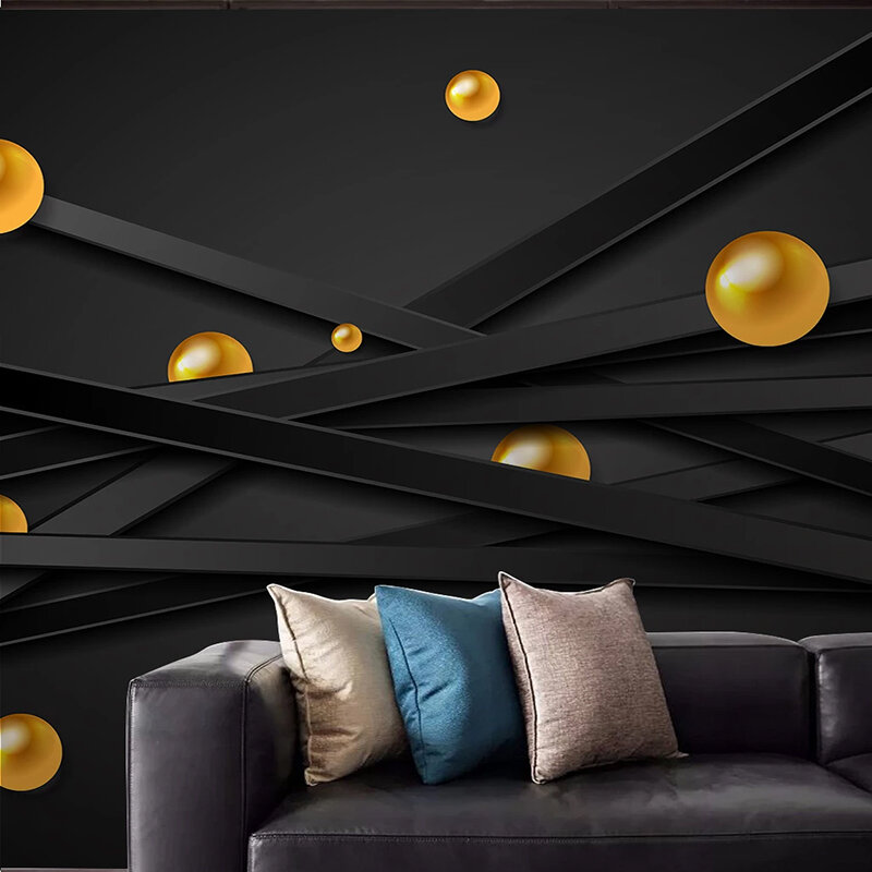 Nowoczesne geometryczne solidne koła fototapeta tapeta restauracja kawiarnia chłopiec sypialnia tło 3D tkanina ścienna Decor naklejka na plakacie