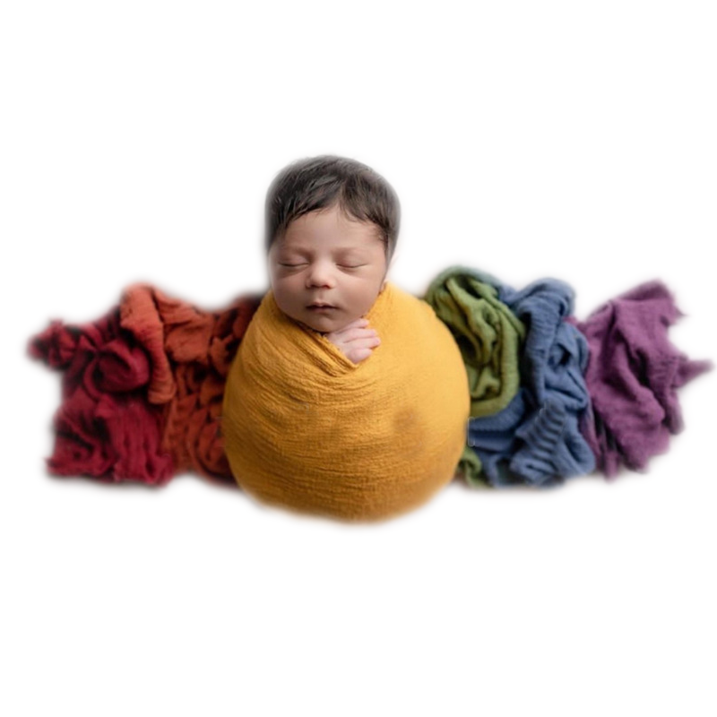 Arco-íris cheesecloth wrap para adereços de fotografia recém-nascido, 100% algodão gaze cobertor bebê foto prop
