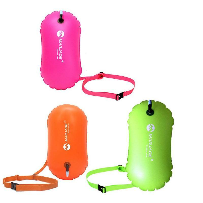Flotador de aire inflable para nadar, bolsa impermeable de PVC de alta visibilidad para agua abierta, boya de natación para nadadores