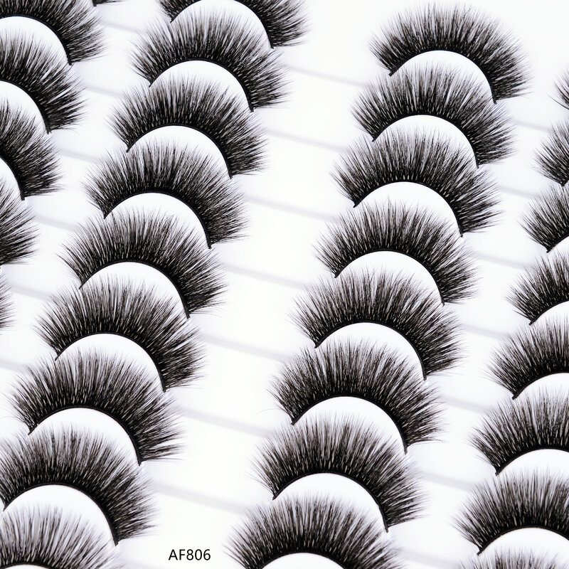 Falsche Wimpern 20Pairs Gefälschte Wimpern Wimpern 3D Faux Nerz Lash Make-Up Flauschigen Weichen Wispy Volumen Natürliche lange Wiederverwendbare Werkzeuge cilios