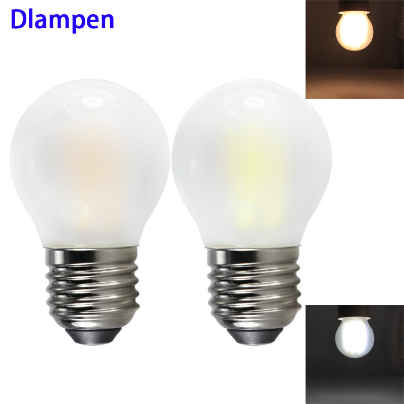 ランパラG45 E27 ledフィラメント電球調光対応110v 220v 4ワット6ワット調光すりガラスシェルライトホームルームe 27キャンドルエジソンランプ