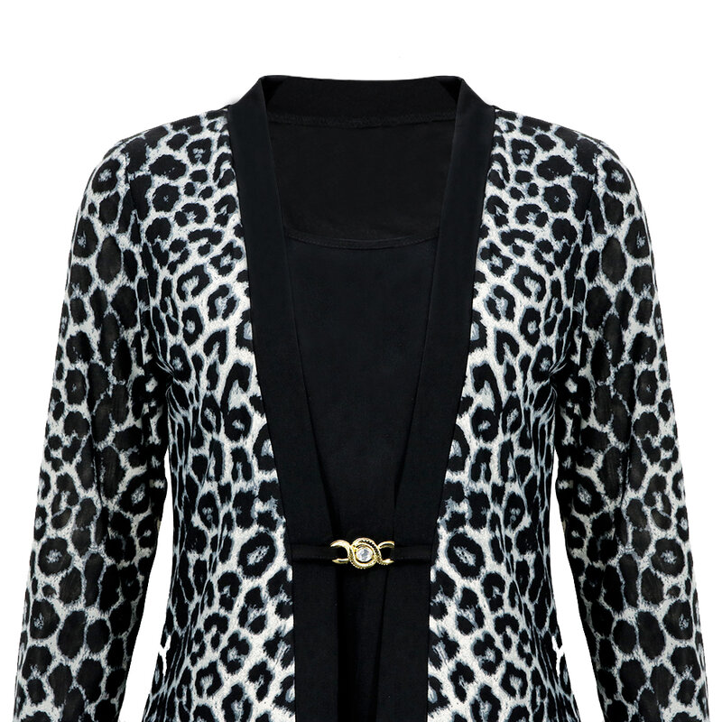 YTL ผู้หญิง Chic Leopard เสื้อสำหรับทำงาน Plus ขนาดแฟชั่น Patchwork เสื้อแขนยาวฤดูใบไม้ร่วงฤดูใบไม้ผลิเสื้อ Tops Blusas h414