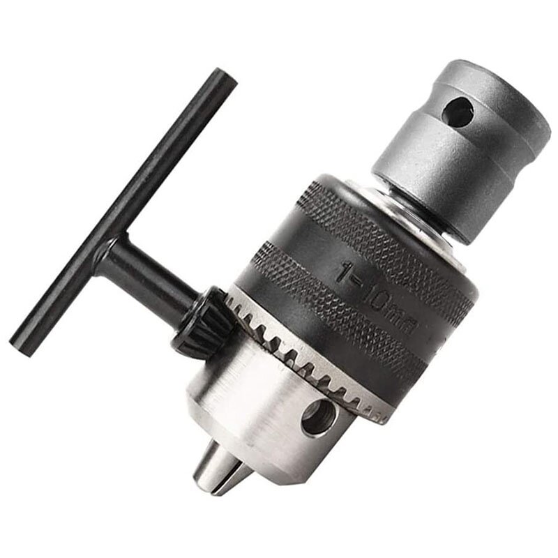 1.5-10mm 1/16 Inch - 3/8 Inch Capacity Key Drill Chuck Wrench Converter 1/2 Inch Socket Square Female Adapter