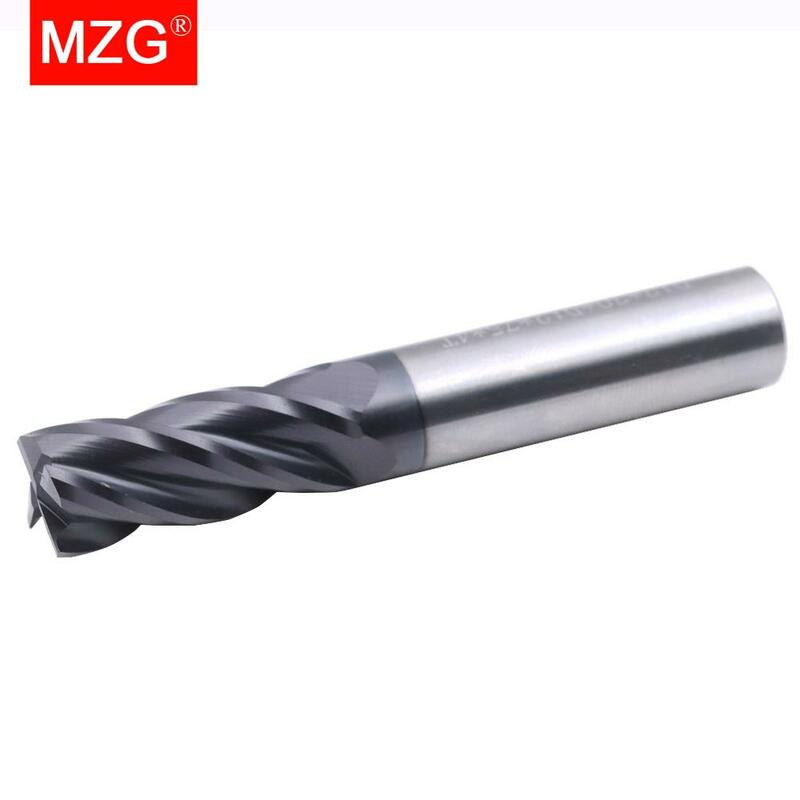 Mzg Snijden HRC50 4 Fluit 4Mm 5Mm 6Mm 8Mm 12Mm Legering Carbide Tool Tungsten Staal frees End Mill