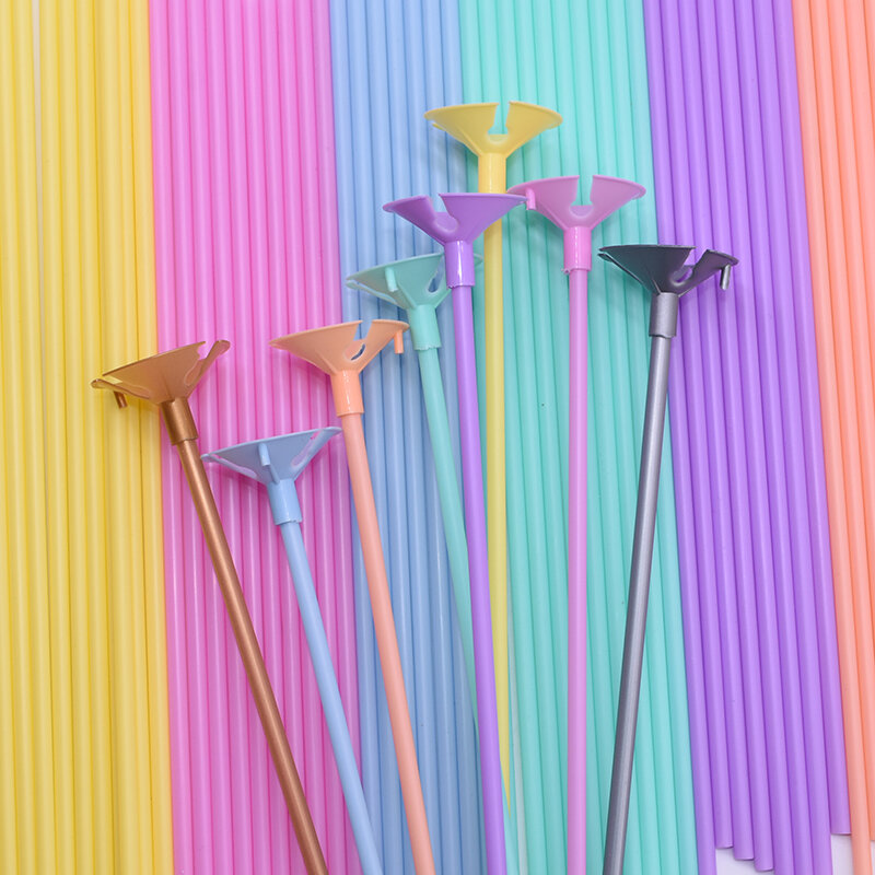 20-50pcs Multicolore di Plastica Bianca Palloncino Spiedi Titolari con Coppe In Lattice Palloncino Bastone Per I Bambini di Nozze Festa di Compleanno decoratio