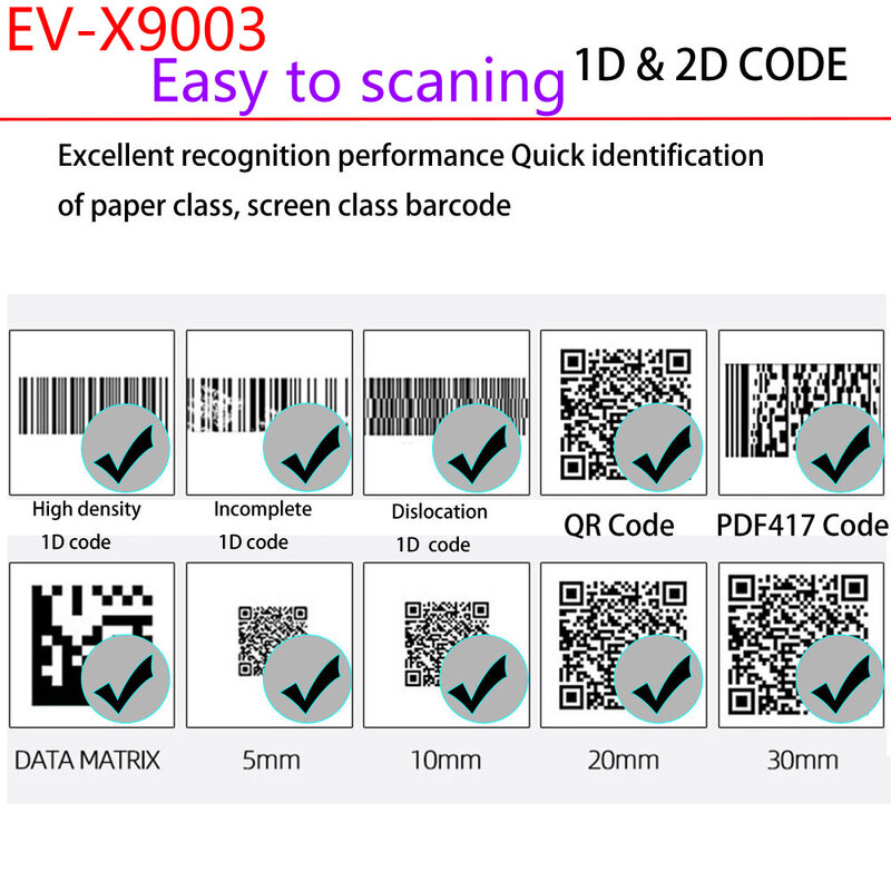 Omnidirectional Desktop Barcode Scanner, QR Code Reader para Supermercado, Auto Sense Data Matrix, PDF417 Barcod, Novo, 2D