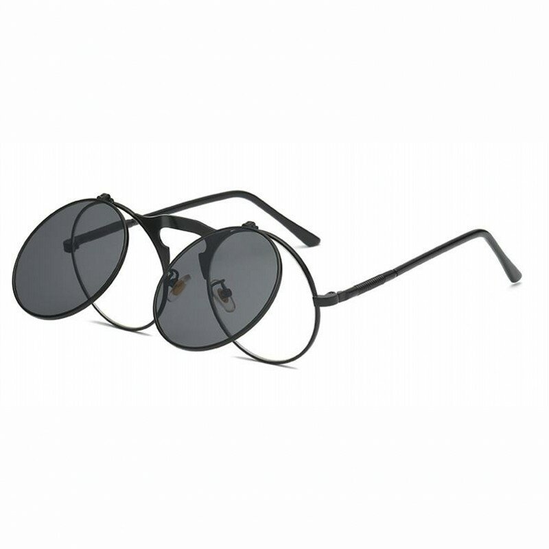 New Retro  Punk Steam Clamshell Sunglasses Rays Men Women Round  Sunglasses  Trend Ladies Outdoor Personality Sun glasses UV400