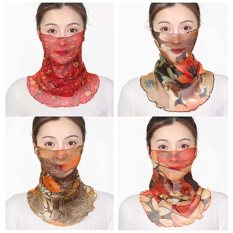 Masque de protection en mousseline de soie pour femme, protection complète du visage, respirant, coupe-vent, équipement de protection contre le soleil, accessoire pour l'été