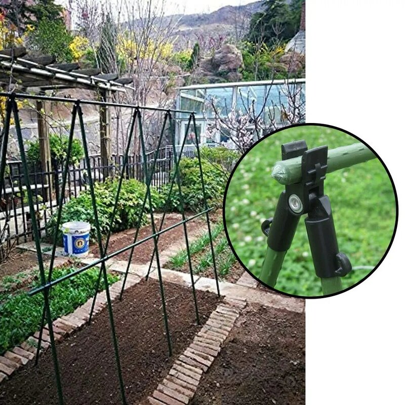 5 pces suporte de planta toldo pilar acessórios um clipe rapidamente configurar escalada suporte de tubulação de aço planta suporte de jardim