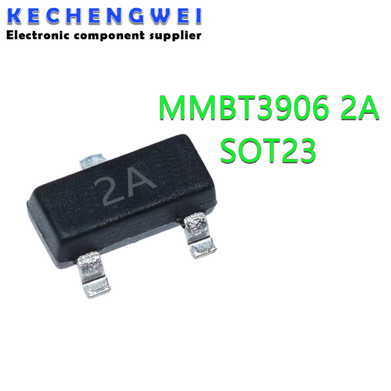 SMD 트랜지스터, MMBT3906 2A, MMBT3906LT1G, 3906, 2N3906, 200mA, 40V, 100 개, 신제품 및 오리지널