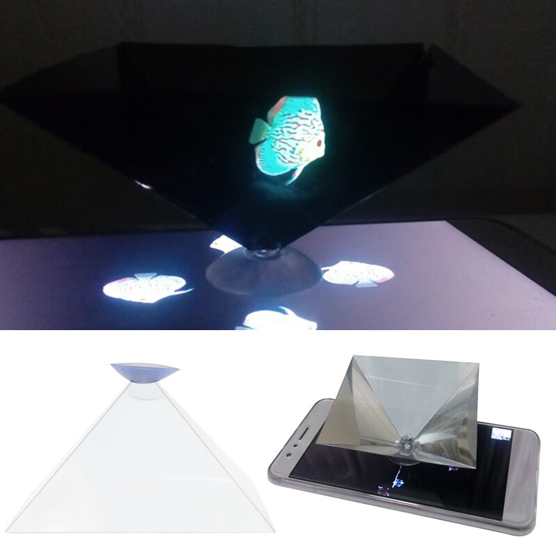 1pc Mini 3D Projector Phone Holder Hologram Pyramid Display Video Stand Universal Material Mobile Phone Accessories