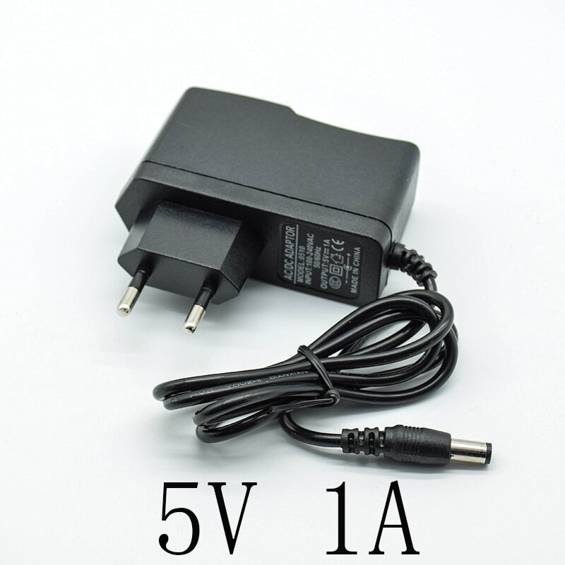 Adaptador convertidor de corriente alterna, fuente de alimentación de 100-240V, CC 3/4, 2/5/6/7, 5/9/12 V, 1A/1000mA, cargador con enchufe europeo de 5,5mm x 2,5mm (2,1mm), CA a CC