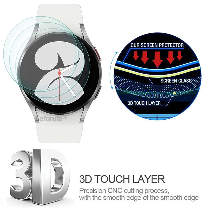3 Buah Pelindung Layar Kaca Tempered untuk Jam Tangan Samsung Galaxy 4 40Mm 44Mm Film Kaca Pelindung untuk Jam Tangan Samsung 3 41Mm 45Mm