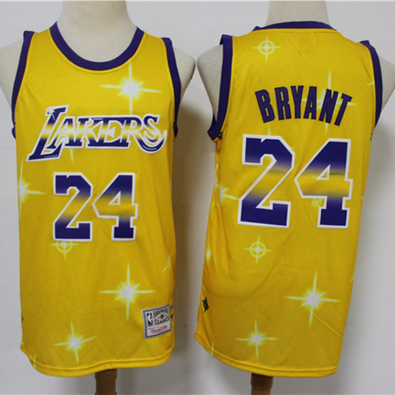 NBA 남자 로스 앤젤레스 레이커스 #24 코비 브라 이언트 농구 유니폼 한정판 클래식 swinman 저지 메쉬 스티치 유니폼