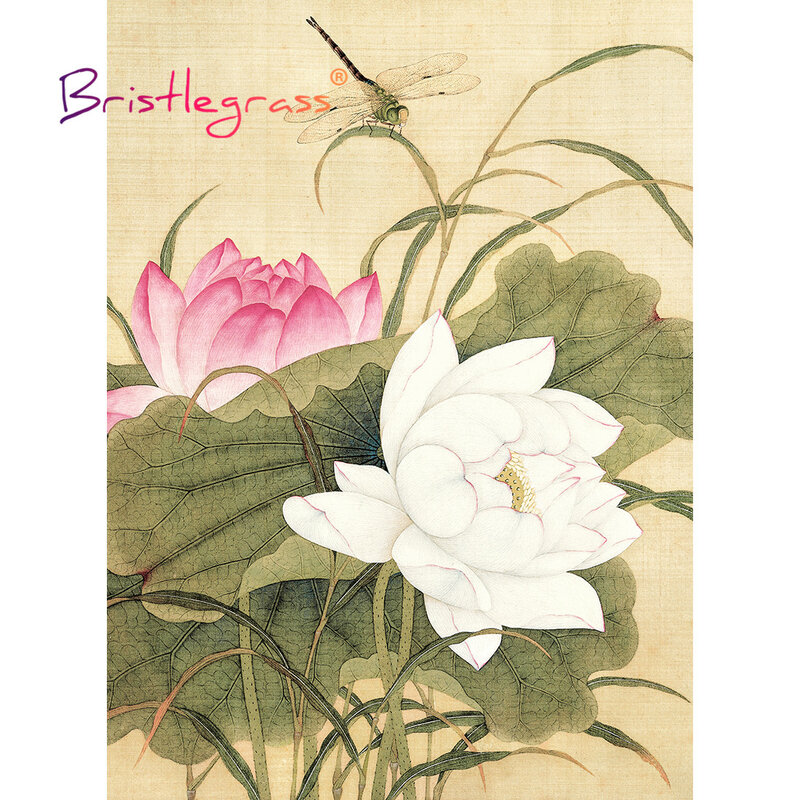 BRISTLEGRASS Wooden Jigsaw Puzzles 500 1000 Pieces Flower Chinese Qing Dynasty Old Master Masterpiece Educational Toy Home Decor