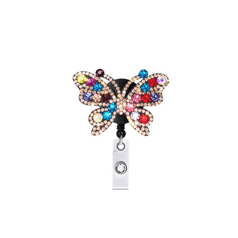 Fashion Cute Creative Badge Clip Butterfly Retractable Nurse Badge Reel Clip Badge Holder Students Doctor Id Card Holder
