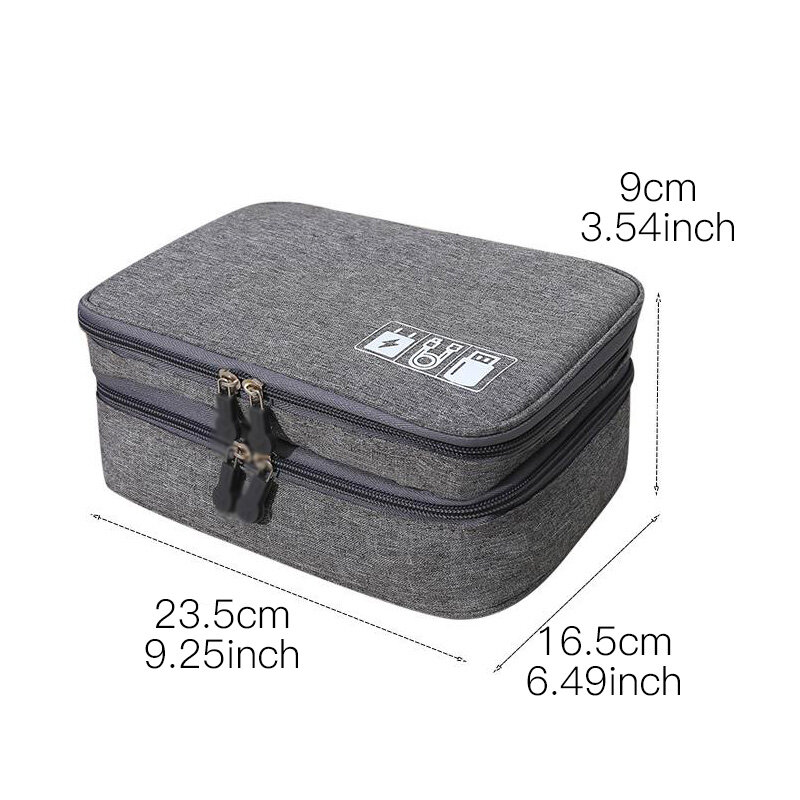 Portable Electronics Organizer Cable Storage Tidy Bag Double Layer Electronic Accessories Travel Bag For Cables Digital Packet