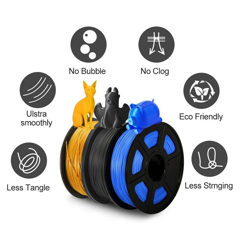 SUNLU PLA PLUS 3D Drucker Filament 1,75mm 1KG 2,2 £ PLA + DIY 3D Druck Material Mit Spool 3D Druck Vakuum Verpackung Schnelle Schiff