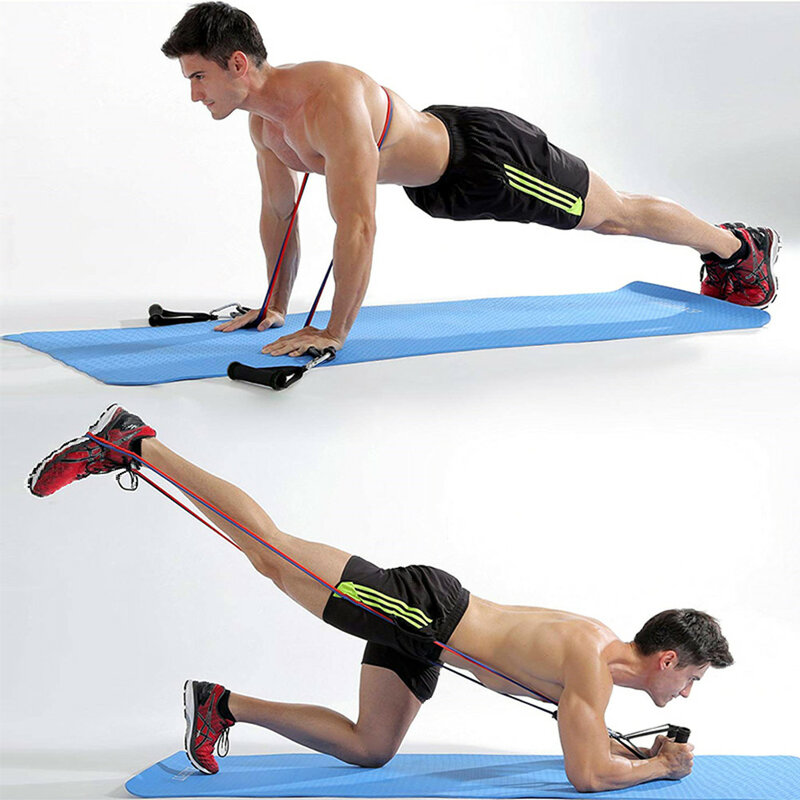 11 unids/set cuerda de tracción Fitness ejercicios de bandas de resistencia tubos de látex Pedal ejercicio entrenamiento corporal Yoga cuerda elástica