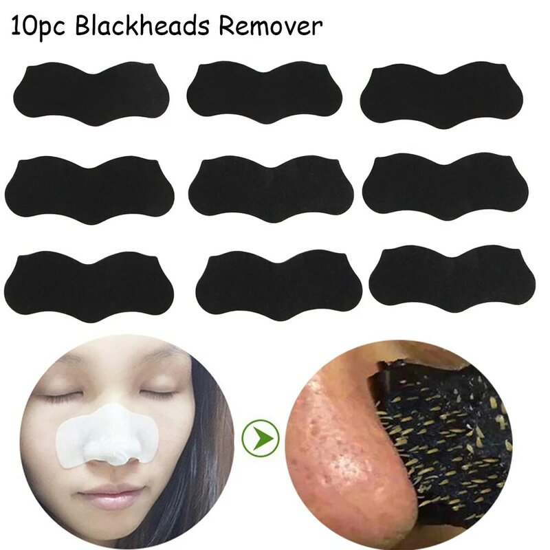 10Pcs Neus Comedondrukker Mask Pore Cleaner Acne Behandeling Masker Deep Neus Pore Cleasing Strips Black Head Remover Tool