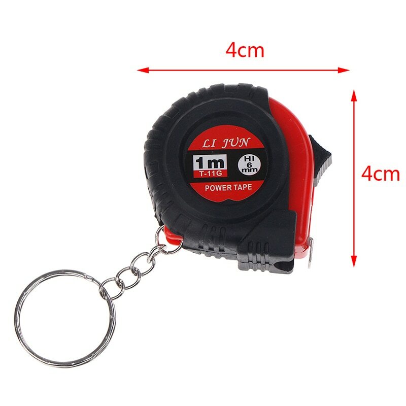 1pcs Retractable Ruler Tape Measure Key Chain Mini Pocket Size Metric 1m/3.28Ft/39"
