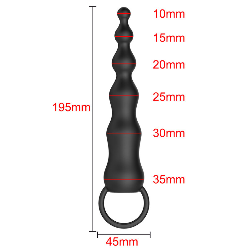 Mainan Seks Butt Plug Stimulator Anal Beads 10 Kecepatan Anal Vibrator untuk Pria Wanita Prostat Pijat dengan Tarik Cincin