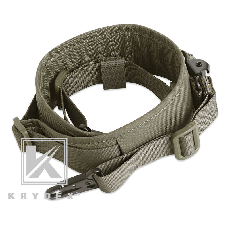 KRYDEX Tactical Rifle Sling Shooting Hunting Combat Modular Strap Removable 2 Point / 1 Point 2.25" Padded Rifle Accessories RG
