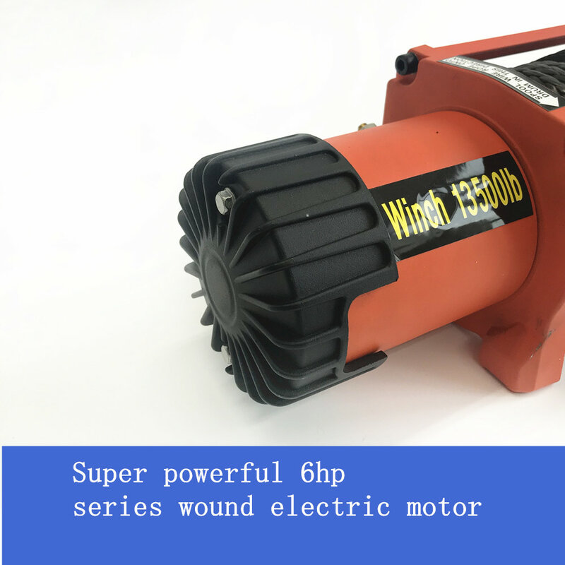 Cabrestante eléctrico de alta resistencia para remolque ATV, juego de Control remoto de cable de cuerda de nailon de alta resistencia, 12v, 13500LB