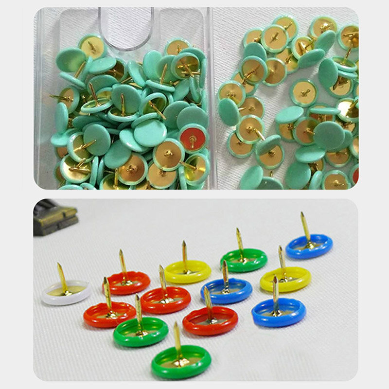 100Pcs Paku Payung Push Pin Plastik Logam Cork Board Jempol Ditempelkan Pushpins Fashion Alat Tulis Tombol Kantor Sekolah