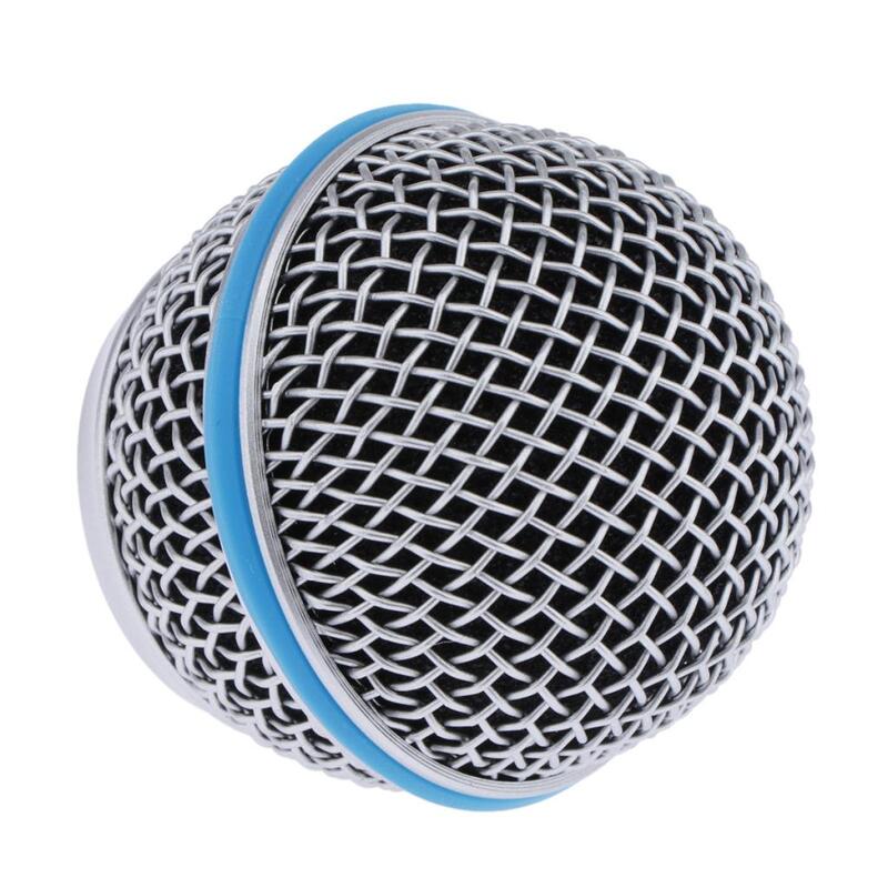 Сменная синяя Стальная Сетчатая головка для микрофона, микрофонная решетка, Сменная головка, аксессуары для самостоятельной сборки
