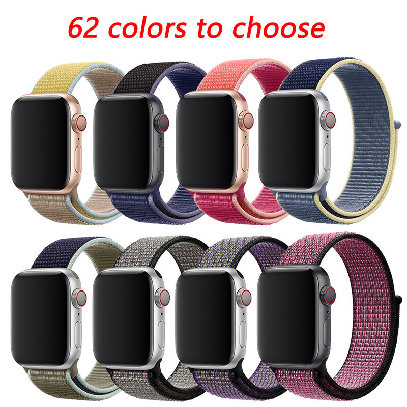 Band For Apple Watch Series 5/4/3/2/1 38MM 42MM Nylon Soft Breathable Replacement Strap Sport Loop for iwatch series 40MM 44MM