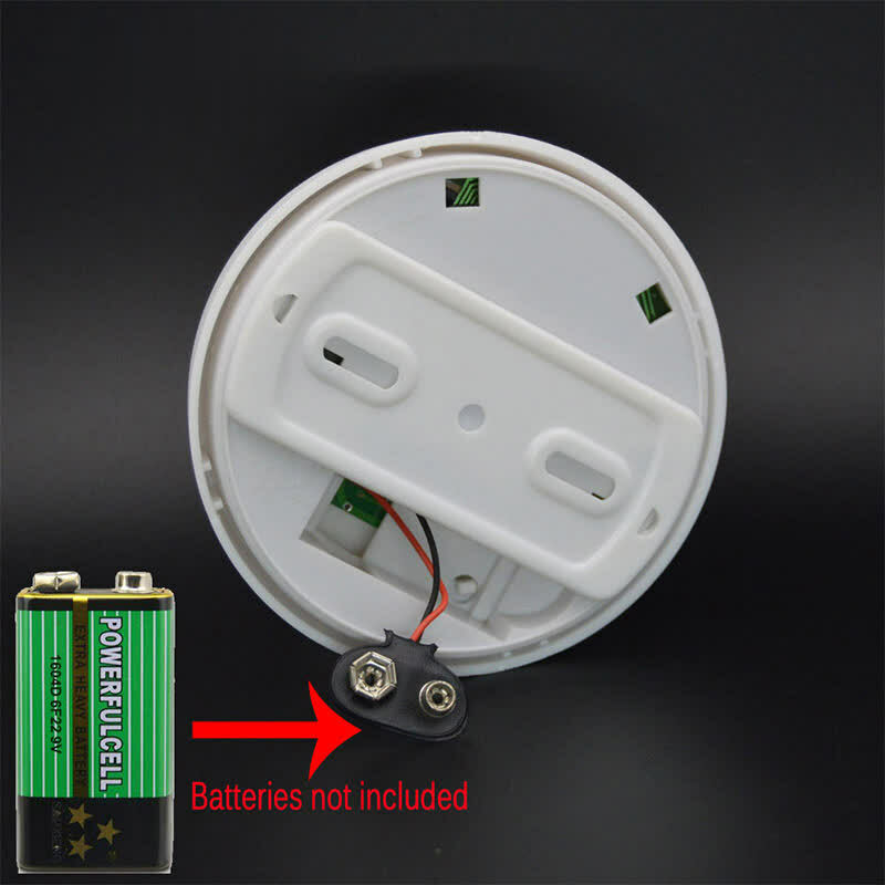 9V zasilany bateryjnie fotoelektryczny czujnik dymu LED miga i dźwięki (bez baterii) do domu szkolnego hotel czujnik dymu