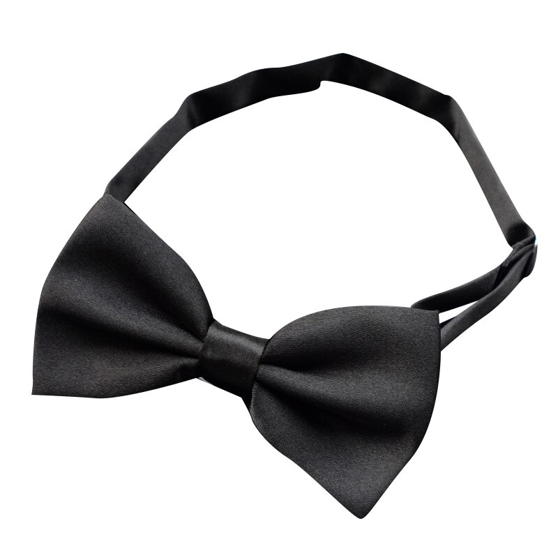 Ikepeibao Black Mens Formal Satin Banded Pre-tied Bow Tie Bowknot Free Shipping
