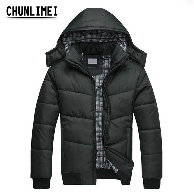 Doudoune en coton pour homme, manteau à capuche rembourré, chaud, avec col en laine épaisse, Style coréen, collection hiver 2020