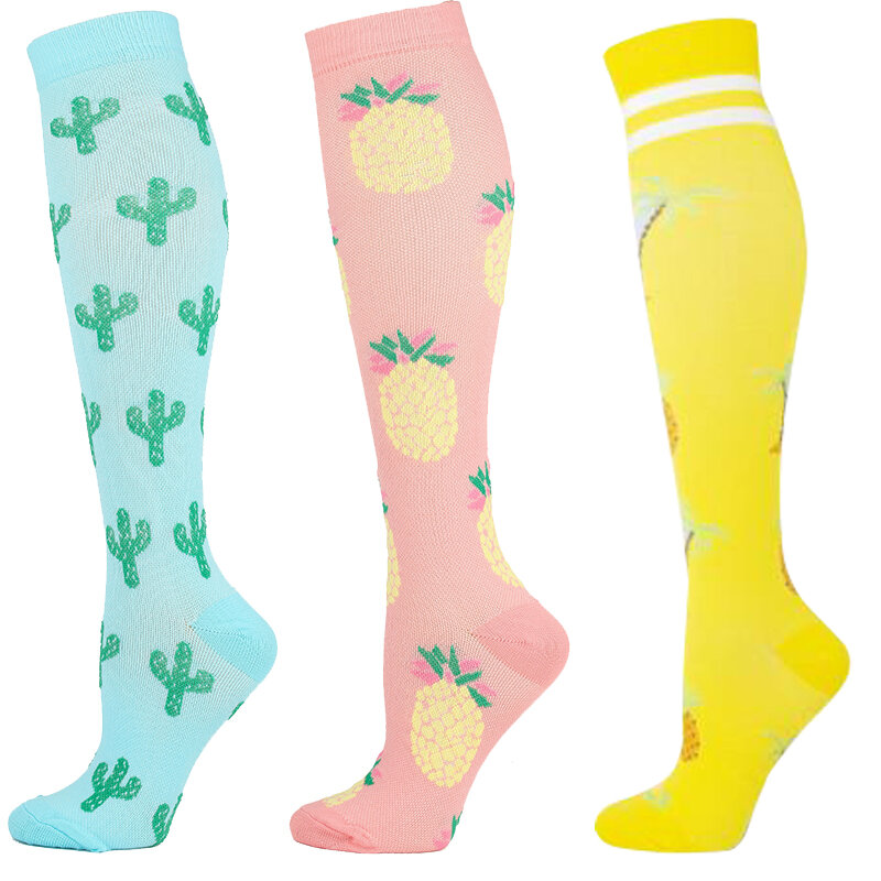 3 Pairs/Lot Dropship Compression Stockings Socks Pack Men/women Football Running Sports Socks Prevent Varicose Veins Nurse Socks