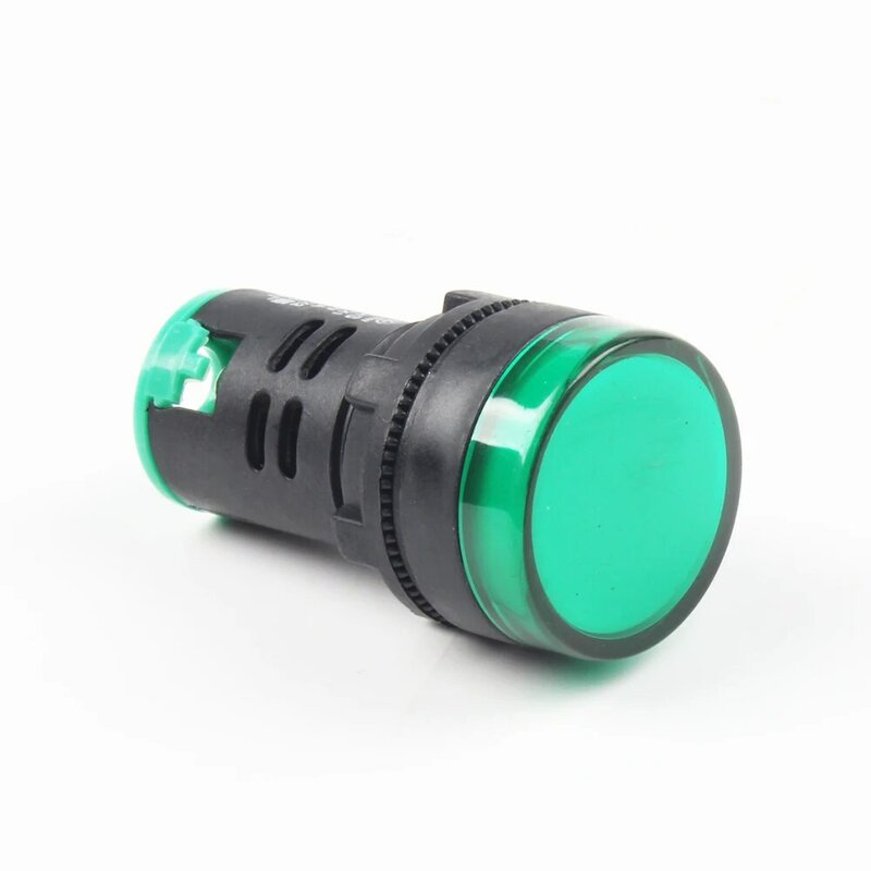 Lámpara de señal de luz impermeable, ad16-22ds de 22mm AC 24V DC 12V 110V 220V, bombillas verdes, botón de plástico industrial wanrning Green