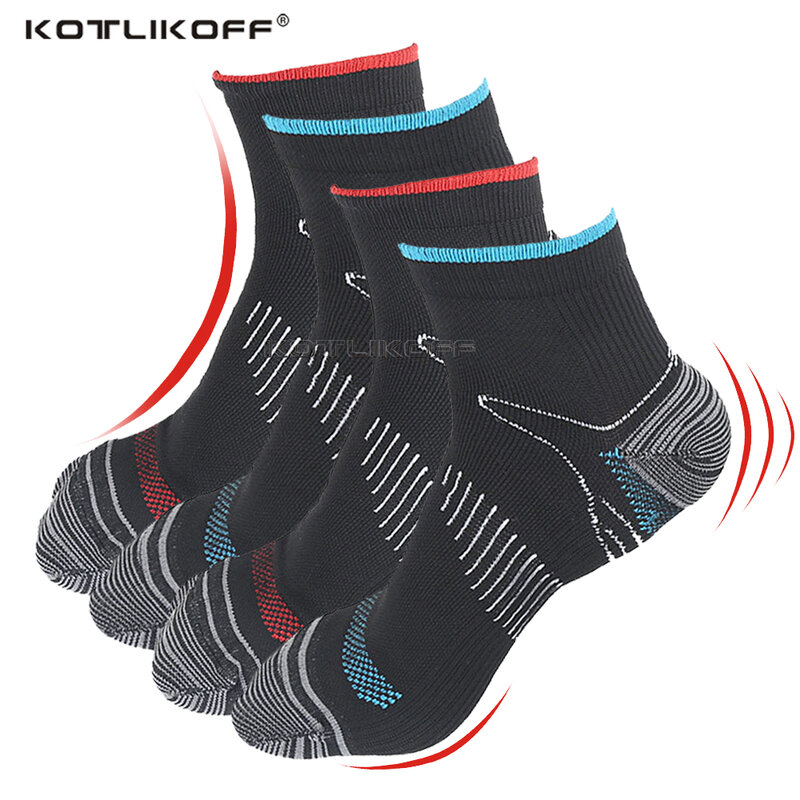 Kotkikoff meias de compressão atlético médico para homem e mulher tornozelo não-slid meias de malha de algodão topo plantar fasciite insert meias